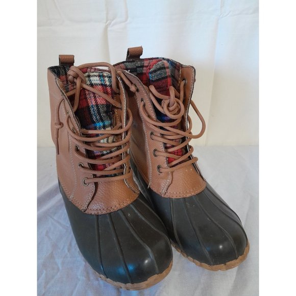 Sporto Shoes Sporto Women Duck Boots Dark Brown Tan Flannel Lined